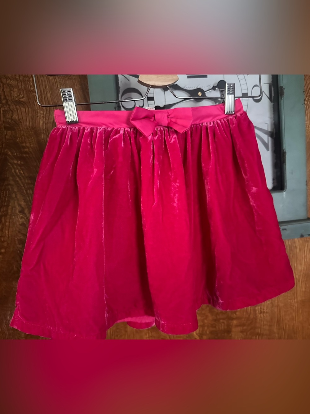 Cat & Jack Hot Pink Velvet Bow Skirt